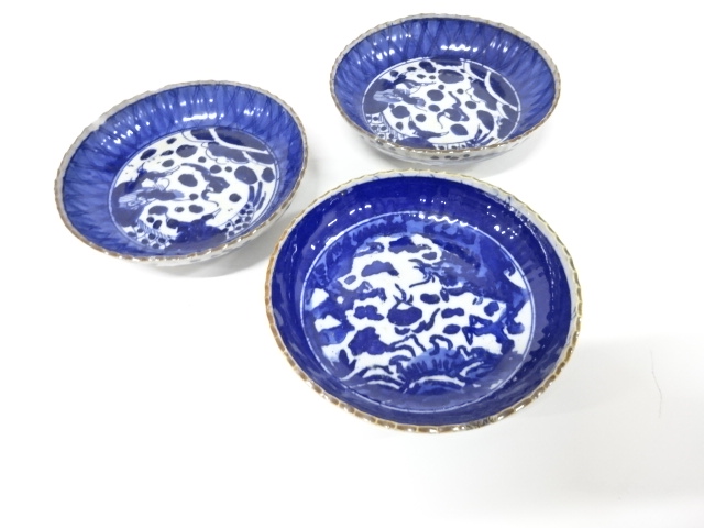 古伊万里　染付　小皿　3客